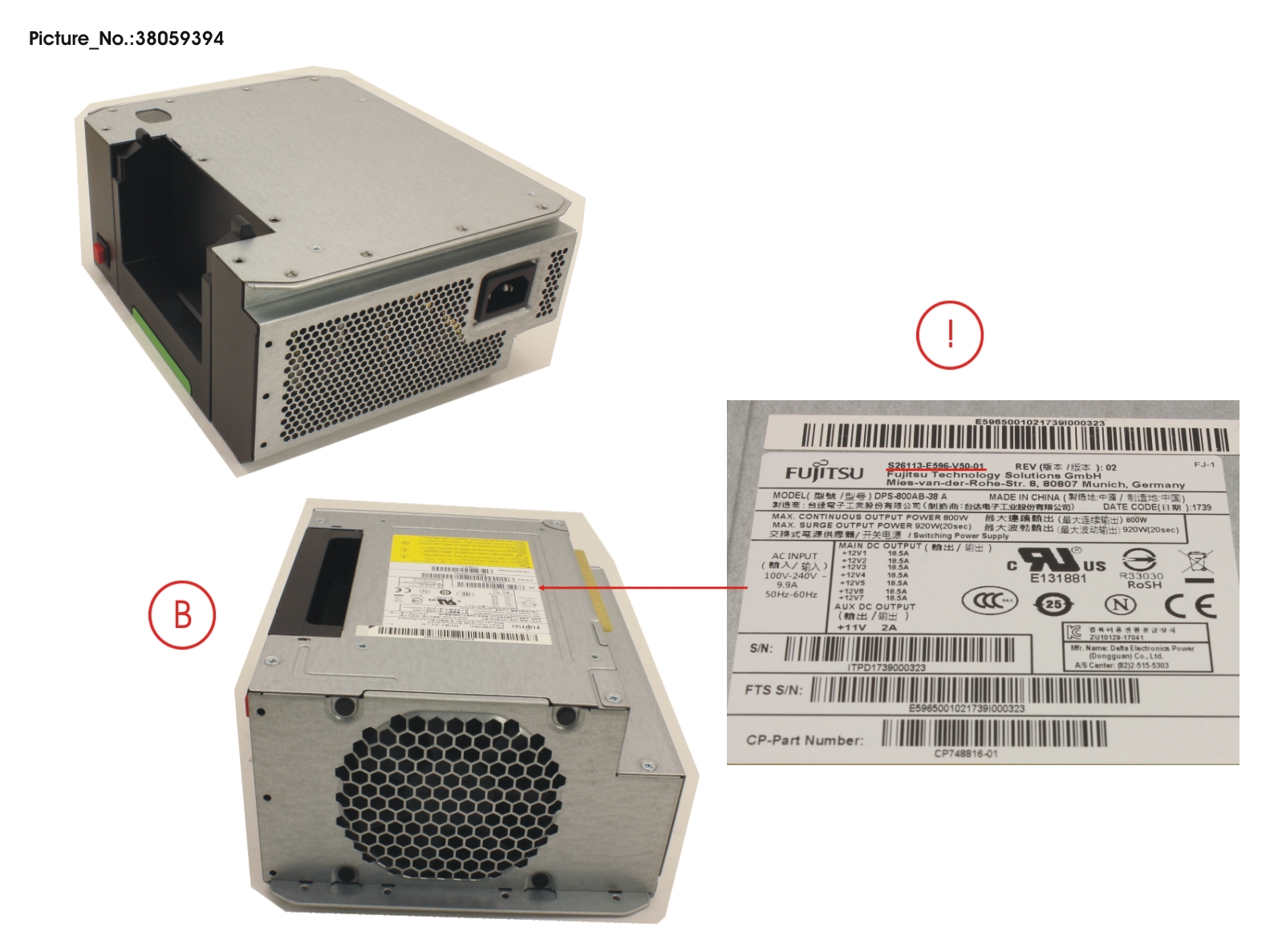 FUJITSU PSU 800W