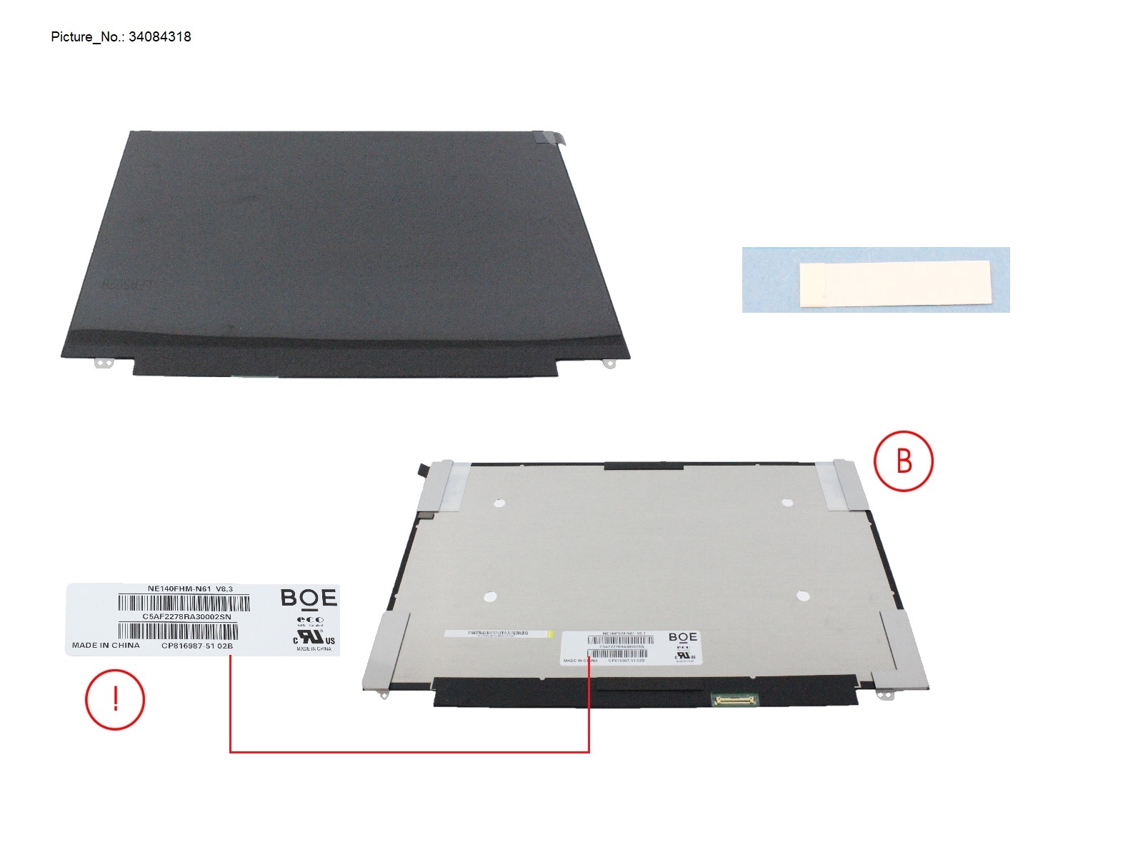 LCD ASSY 14 FHD W/ PLATE