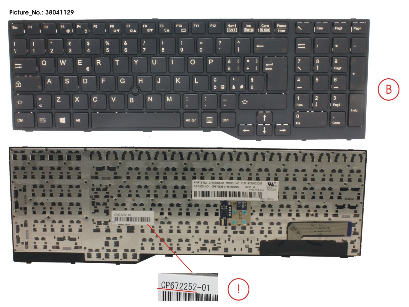 KEYBOARD 10KEY BLACK W/ TS ITALY