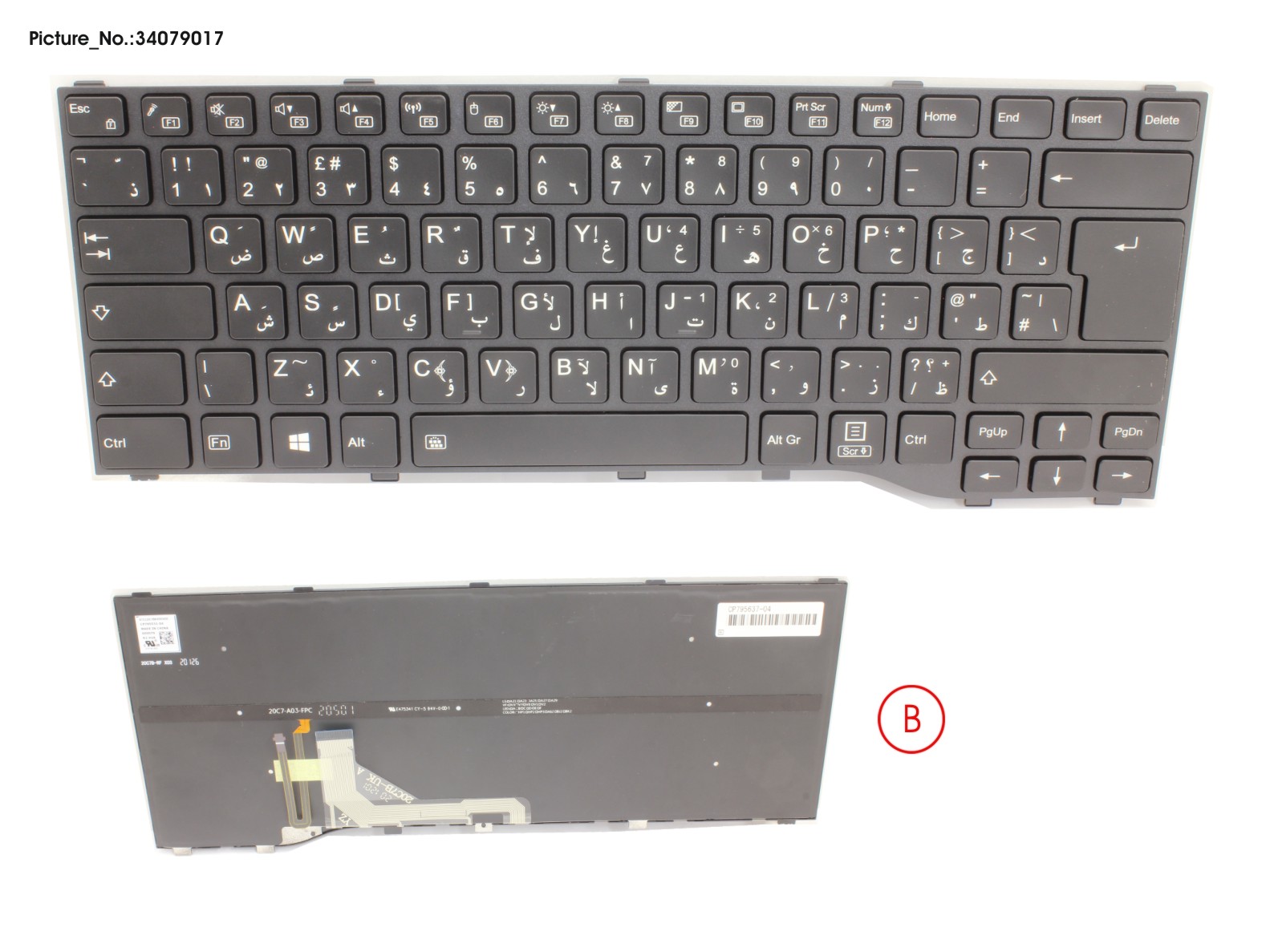 KEYBOARD BLACK W/ BL ARABIC/UK