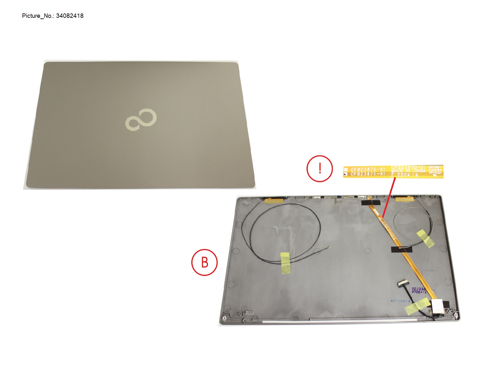 LCD BACK COVER ASSY EVO (W/ HELLO,EPRIV)