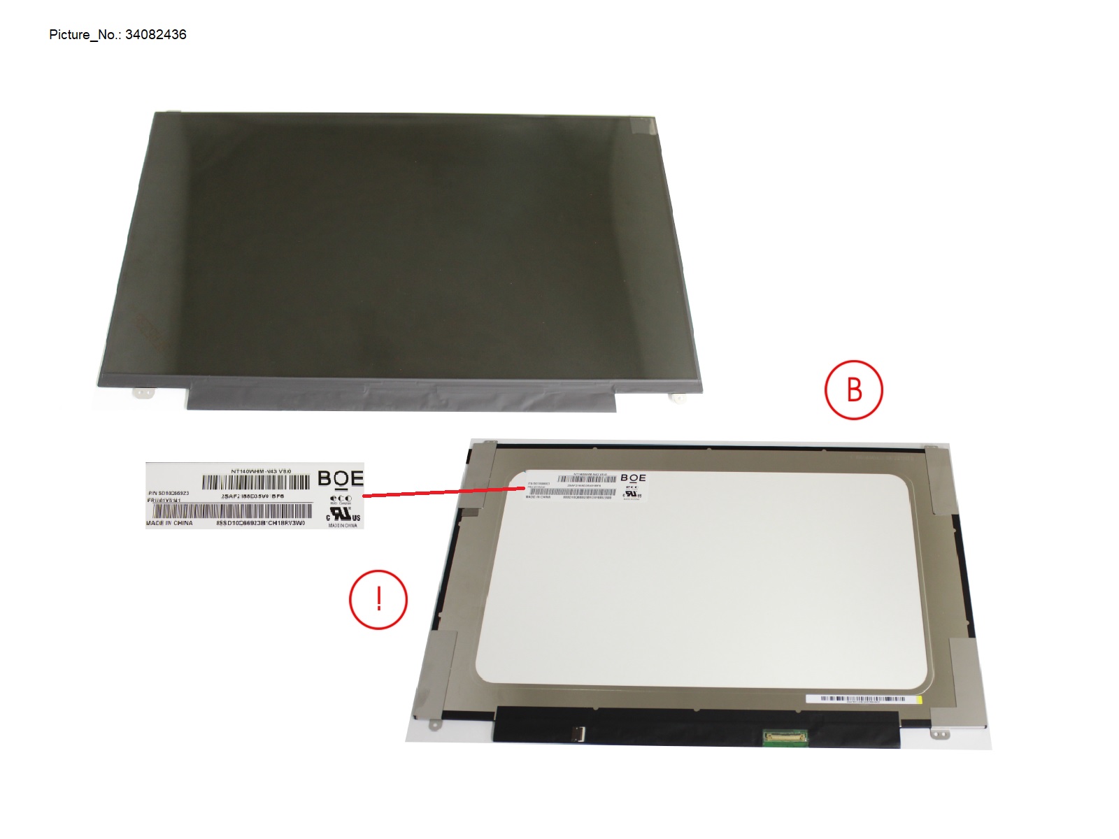 LCD ASSY 14 HD W/ PLATE