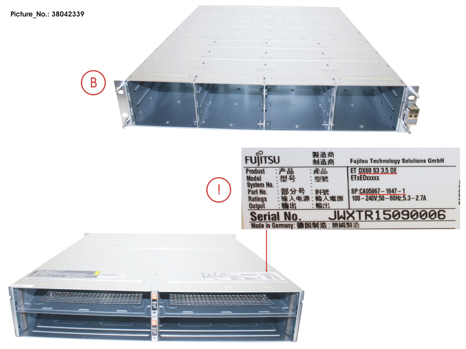 DX60 S3 3,5 Drive Encl.(DE) wo PSU/IOM