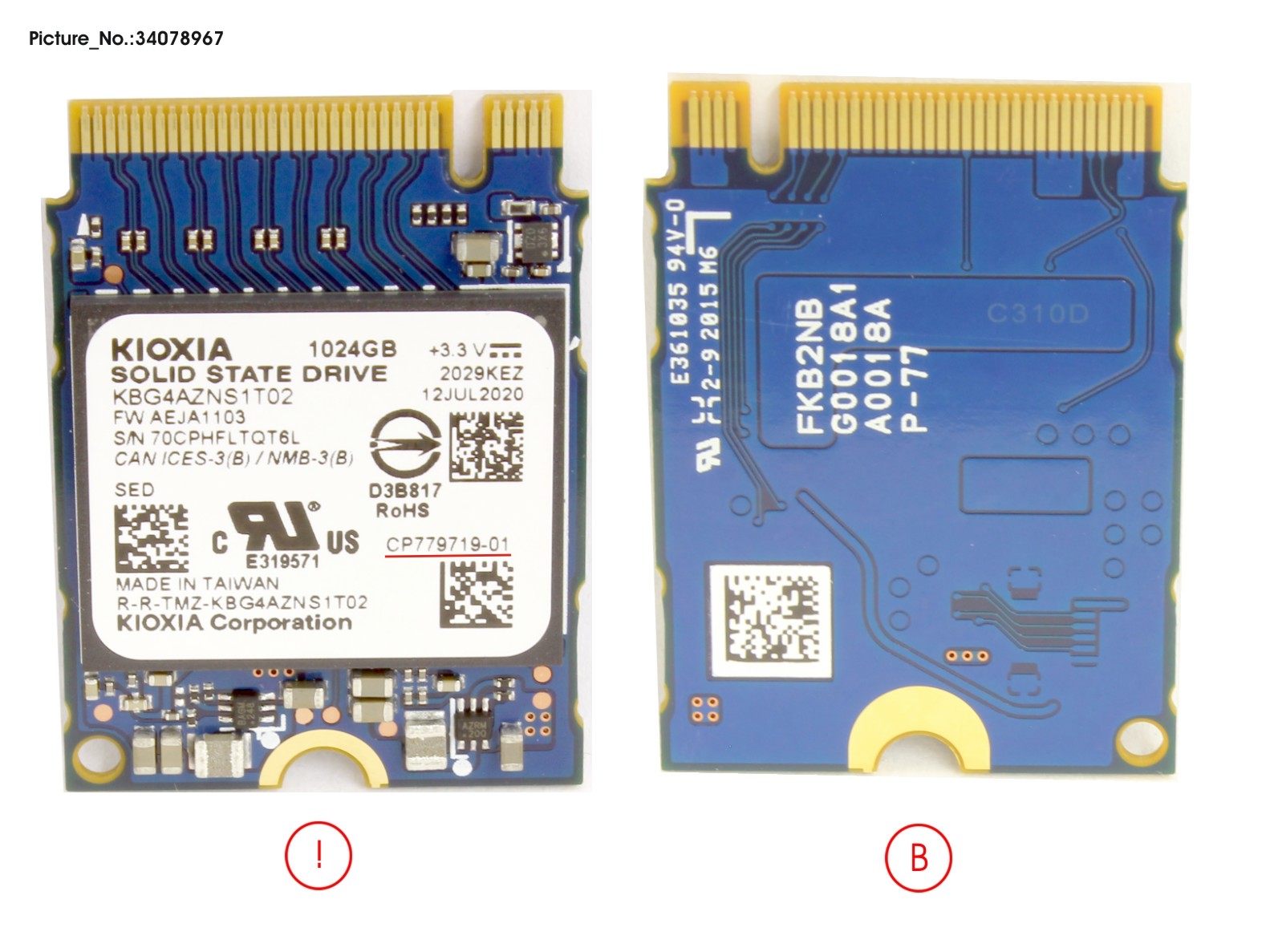 SSD PCIE M.2 2230 1TB BG4 (SED)