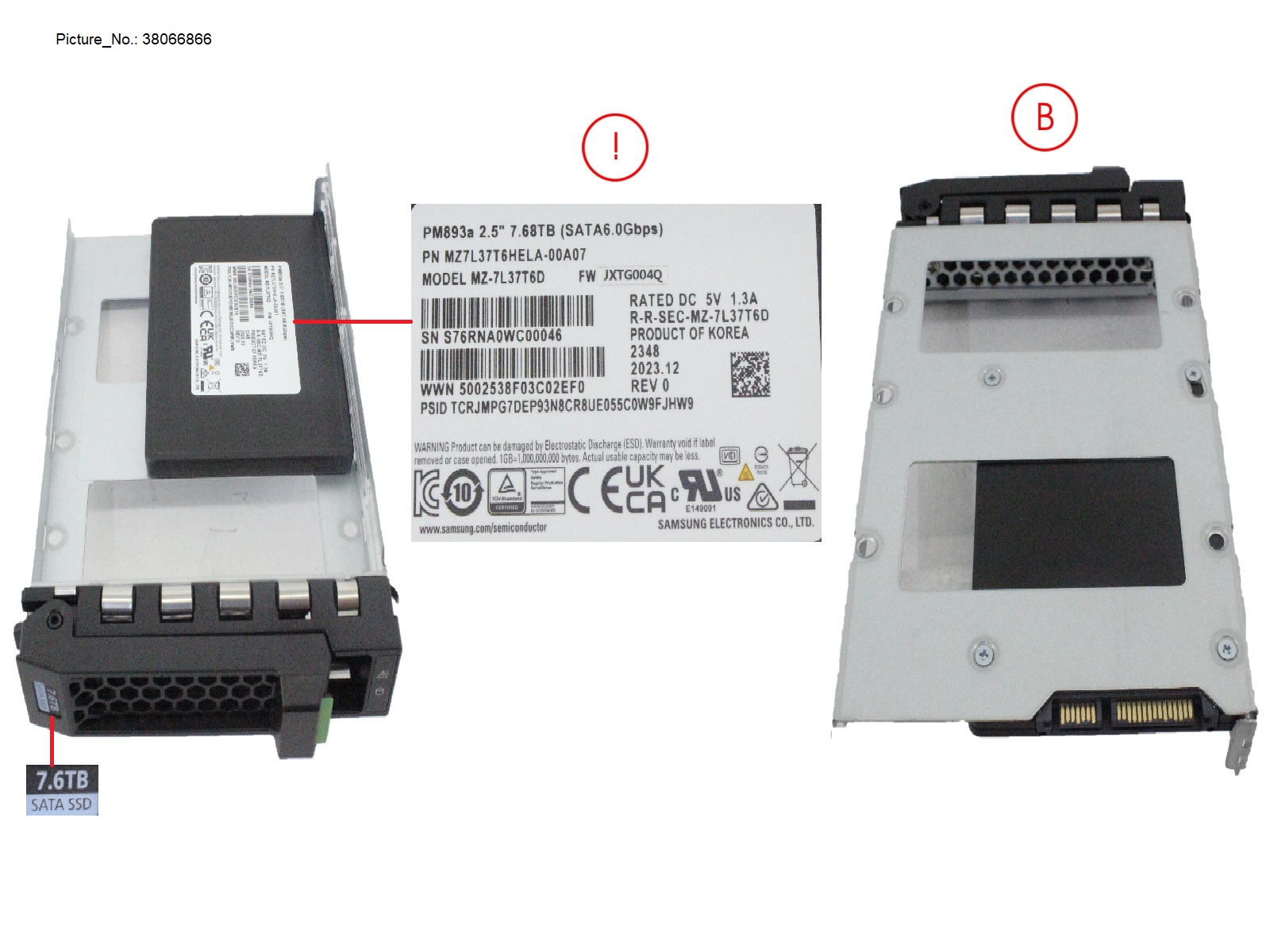 SSD SATA 6G RI 7.68TB SED IN LFF SLIM