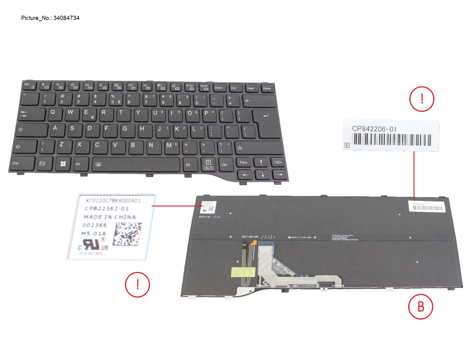 KEYBOARD BLACK W/ BL US (NEW_FN)