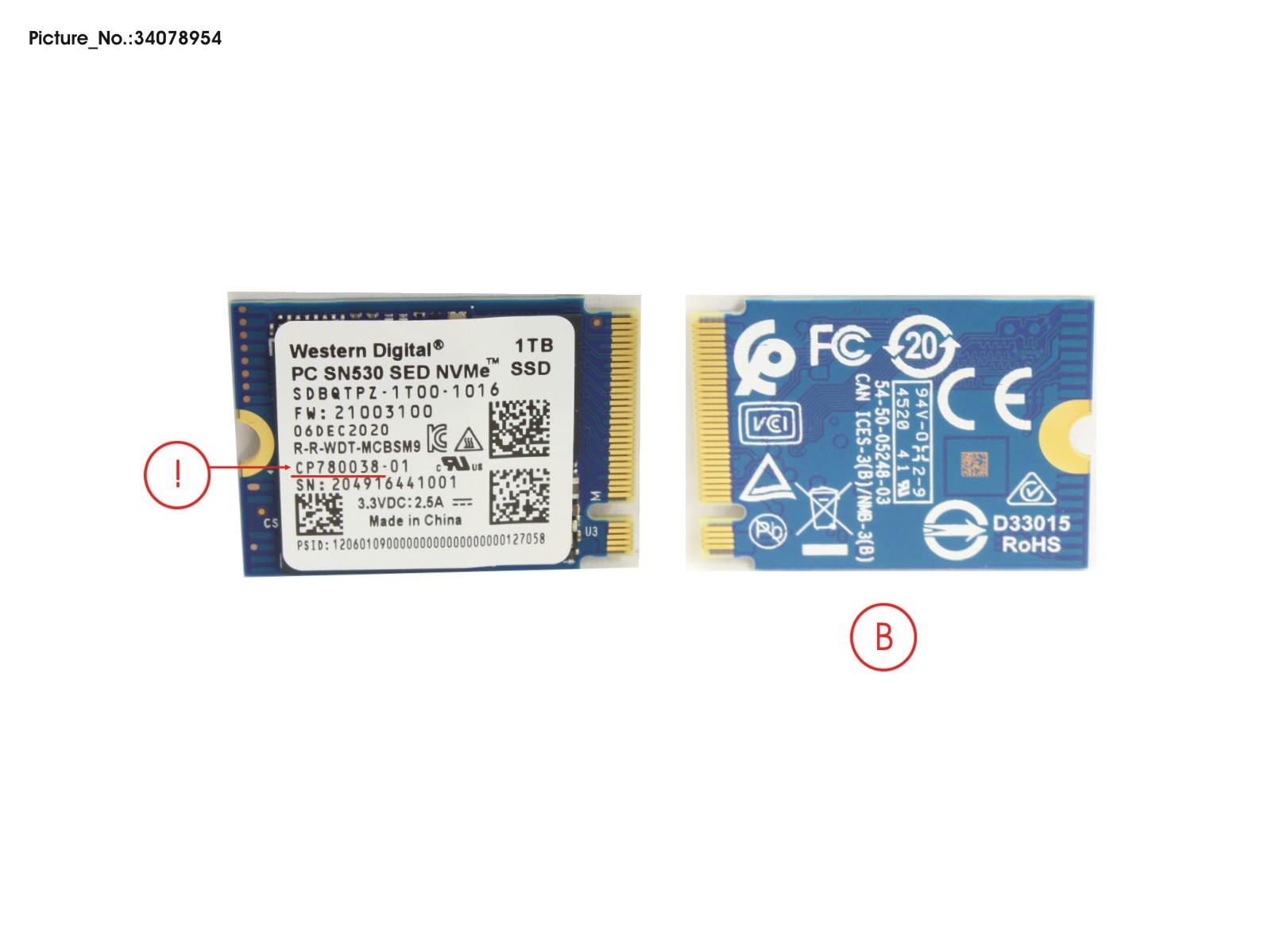 SSD PCIE M.2 2230 1TB SN530 (SED)