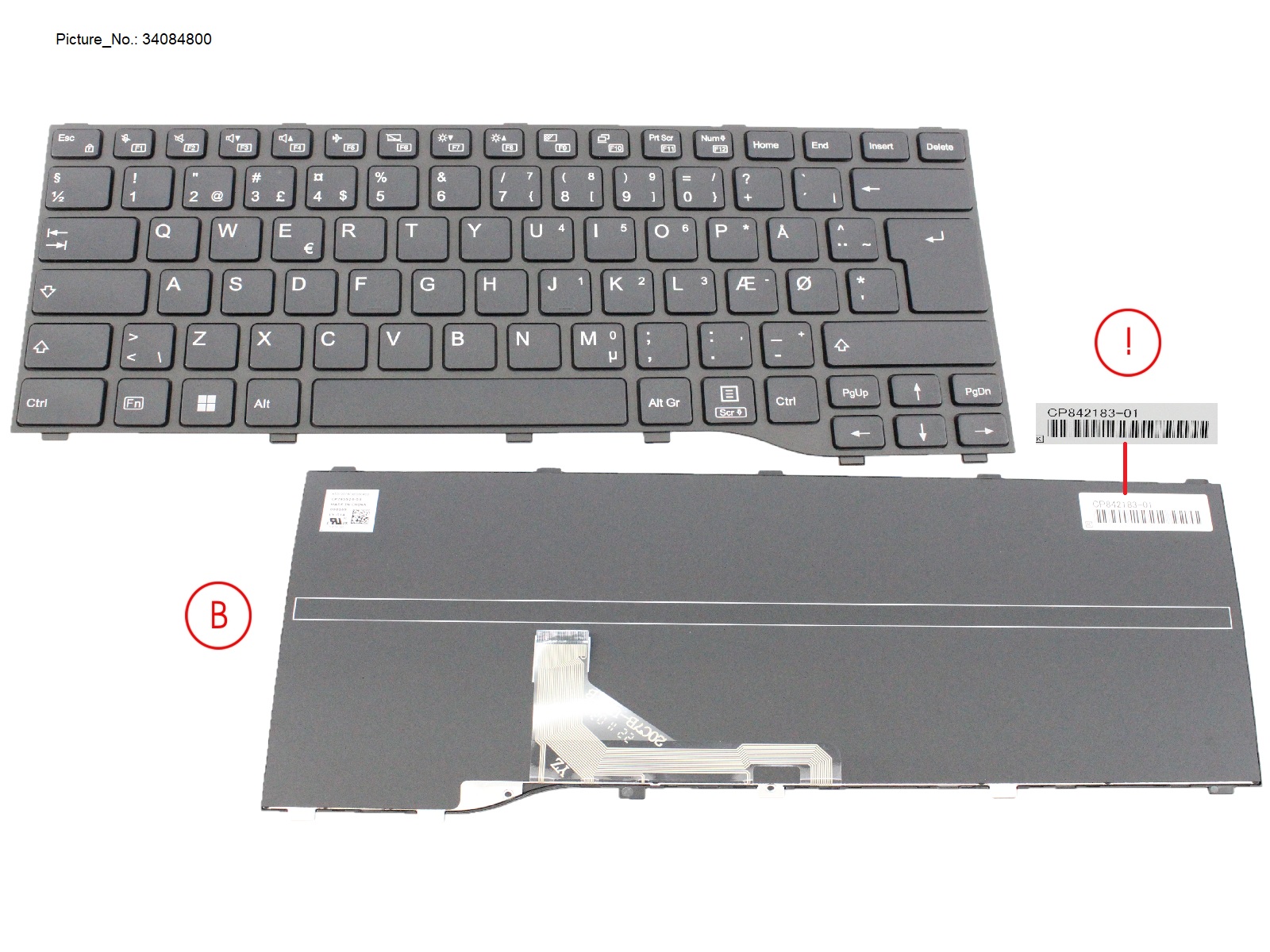 KEYBOARD BLACK DENMARK WIN11 (NEW_FN)