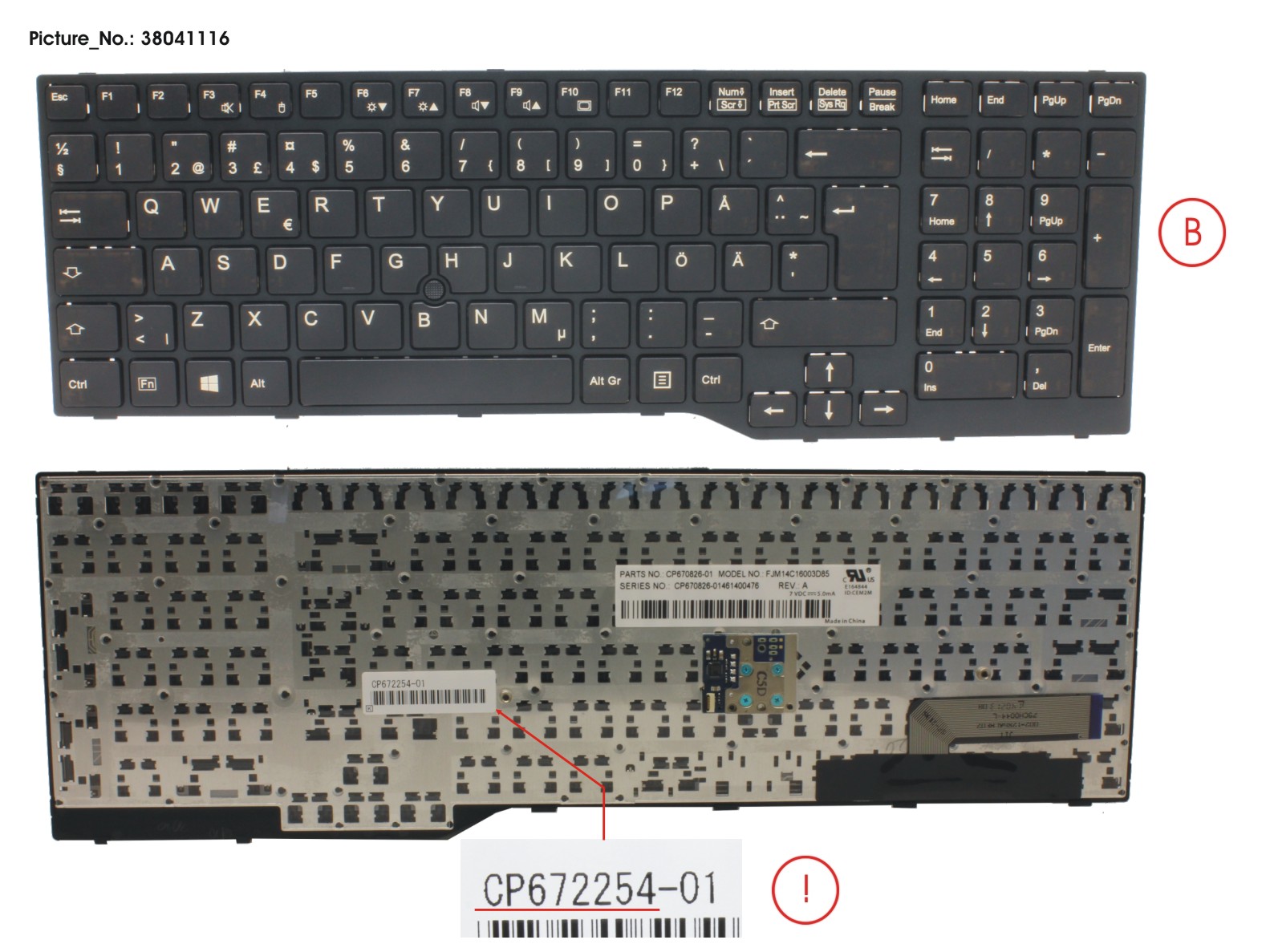 FUJITSU KEYBOARD 10KEY BLACK W/ TS SWE/FINLAND