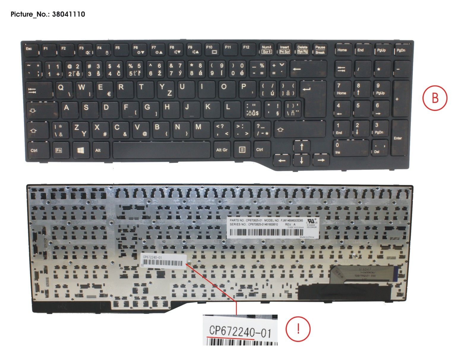 KEYBOARD 10KEY BLACK W/O TS CZECH/SLOVAK