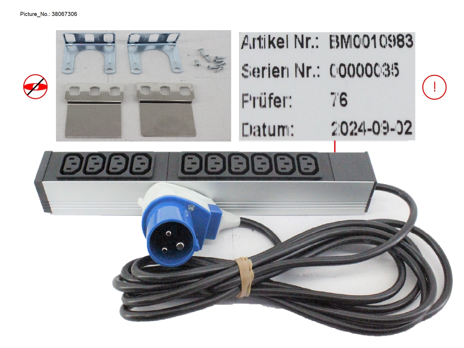 SHORT RACK PDU (CEE 16A, 10XC13) SOCKETS