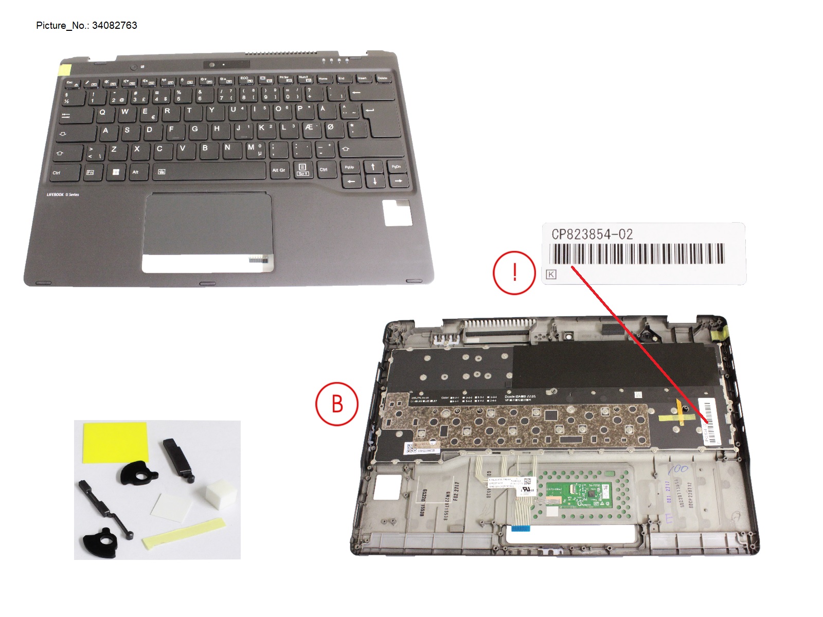 UPPER ASSY INCL. KEYB DENMARK W/PV