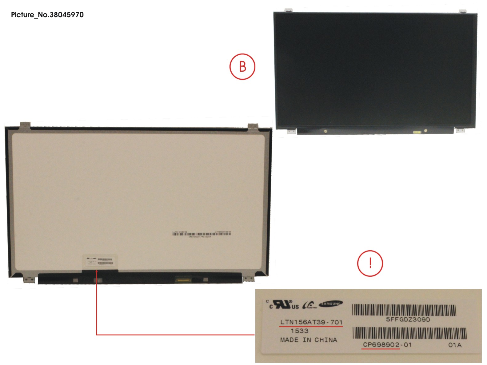 LCD PANEL SAM AG. LTN156AT39