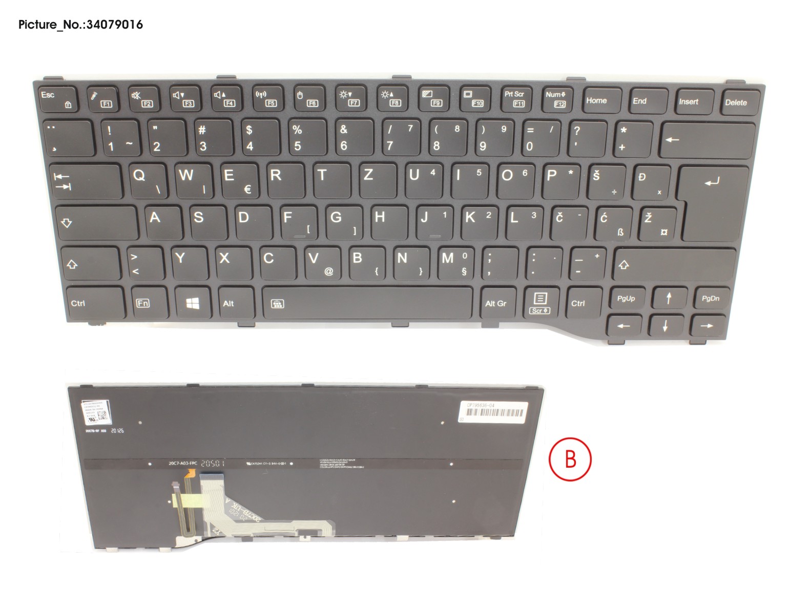 KEYBOARD BLACK W/ BL EASTERN EUROPE