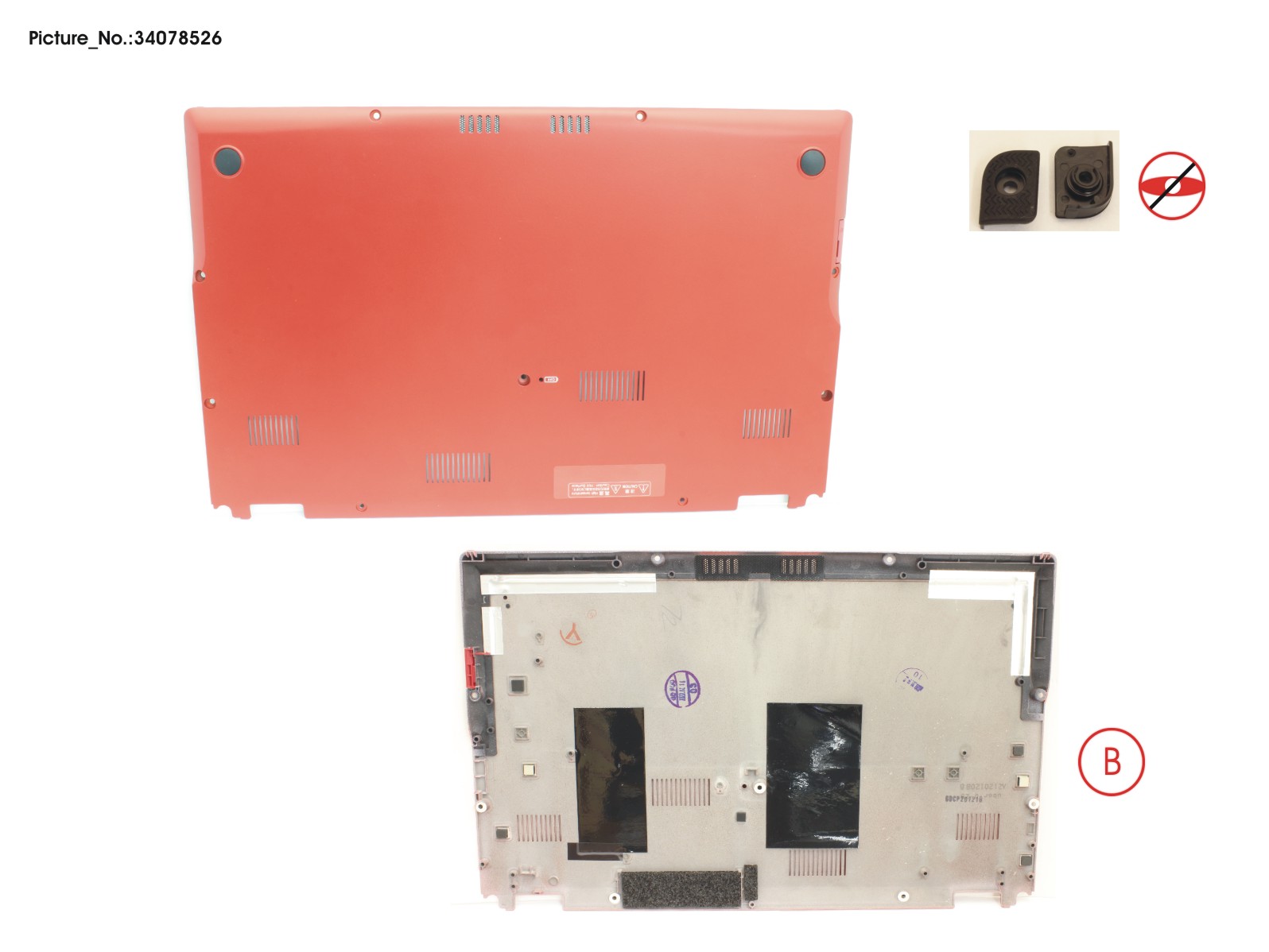 LOWER ASSY RED W/ SIM CARD SLOT