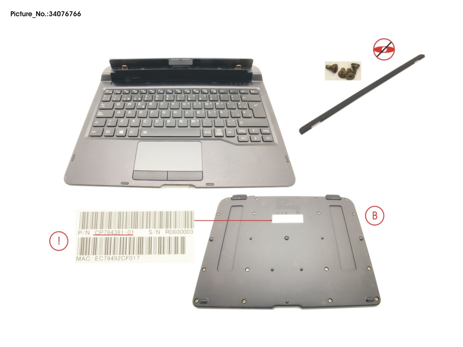 KEYBOARD DOCKING SPAIN W/ BL