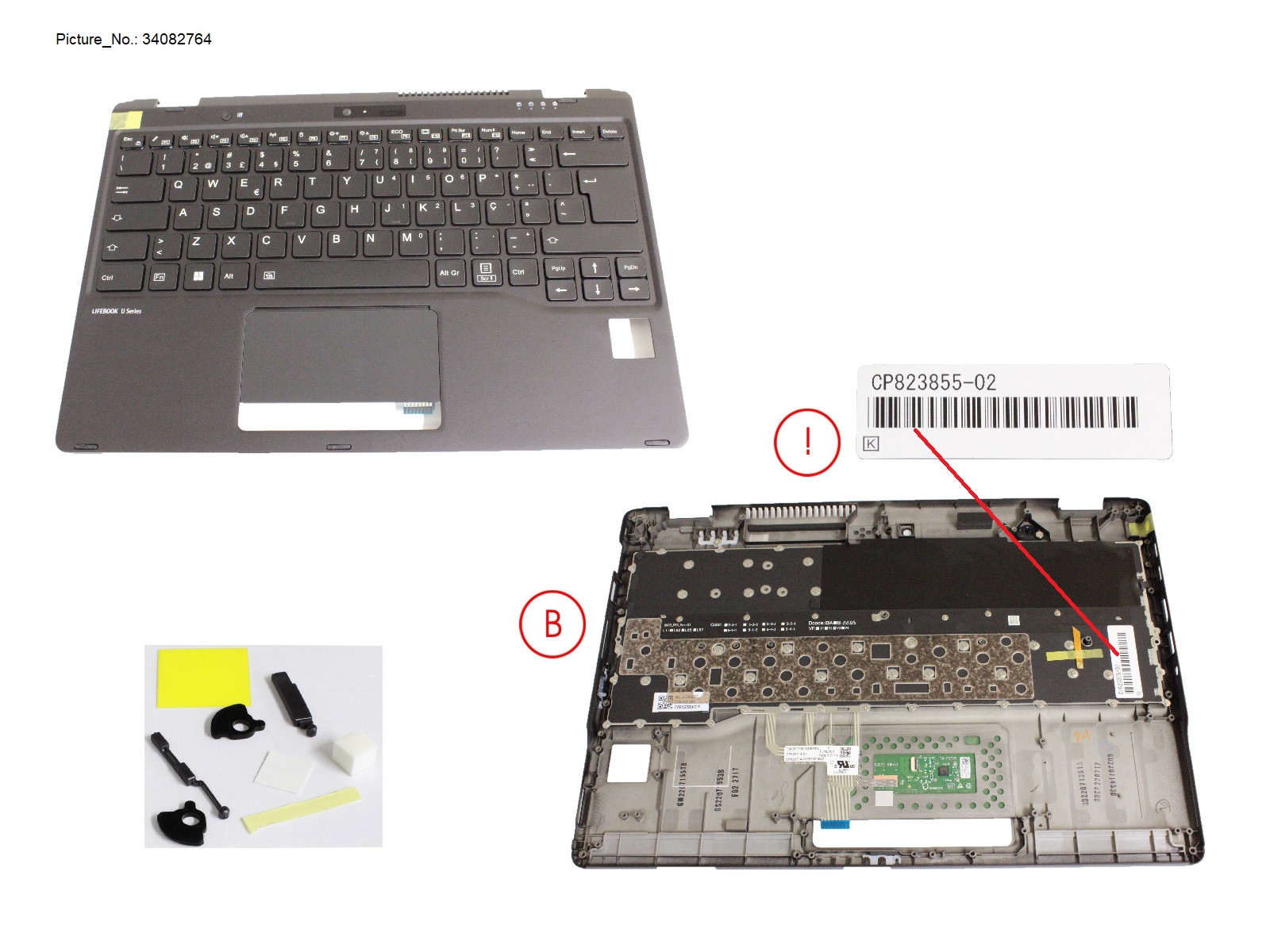 UPPER ASSY INCL. KEYB PORTUGAL W/PV