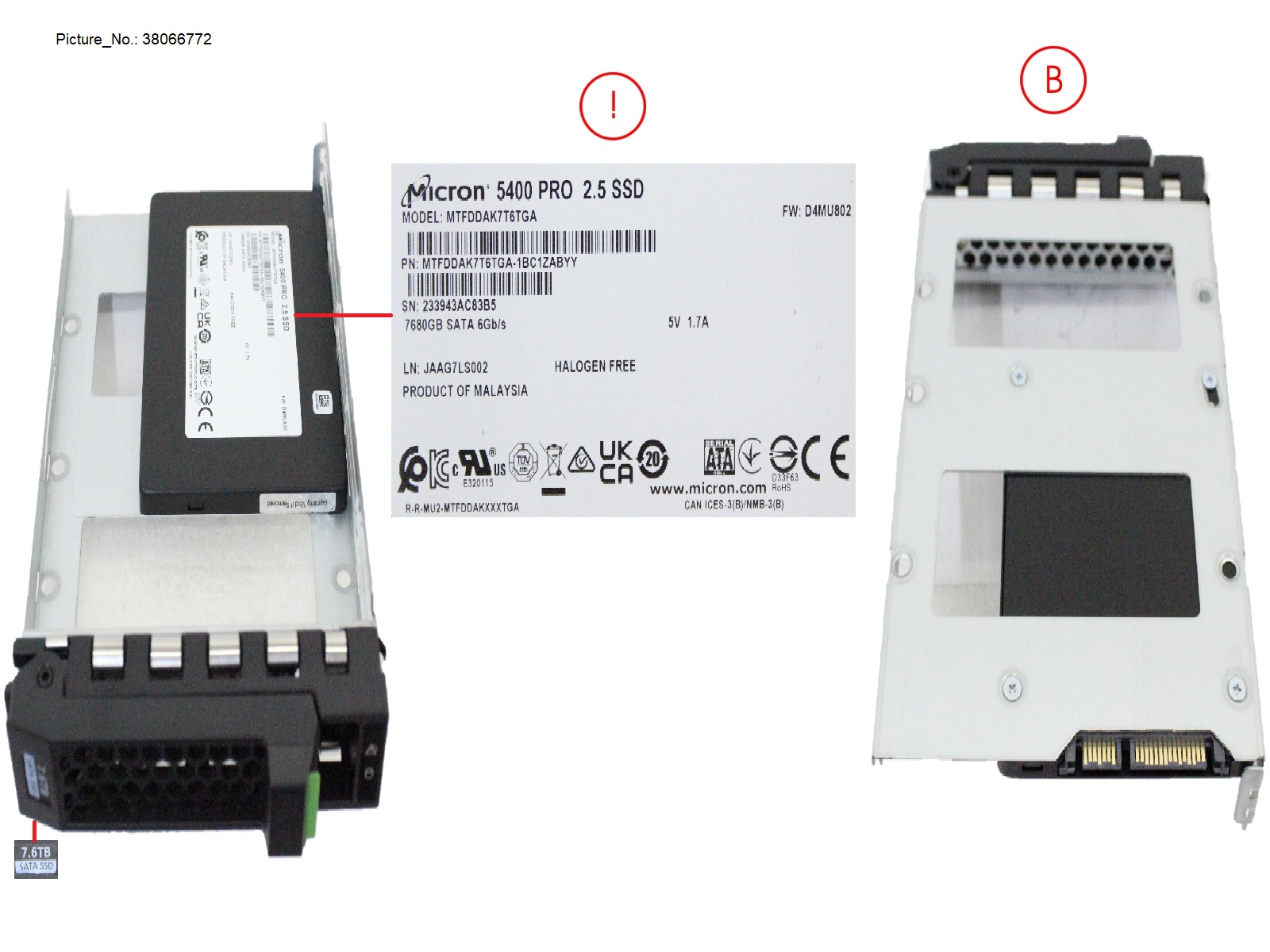 SSD SATA 6G RI 7.68TB IN LFF SLIM