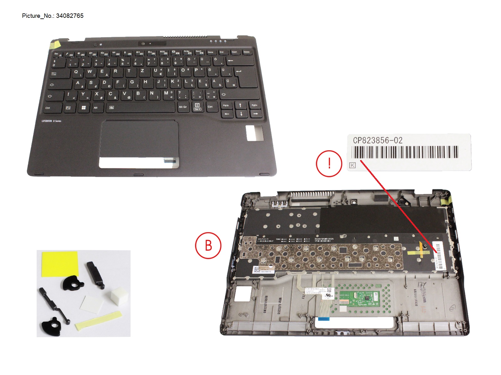 UPPER ASSY INCL. KEYB HUNGARY W/PV