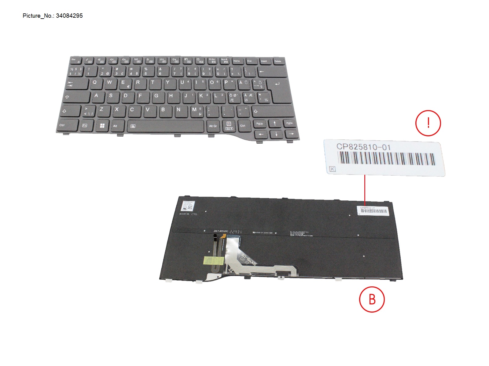 KEYBOARD BLACK W/ BL NORDIC WIN11