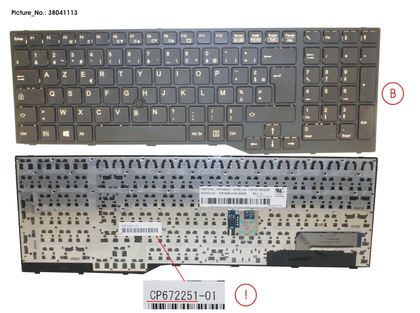 FUJITSU KEYBOARD 10KEY BLACK W/ TS FRANCE