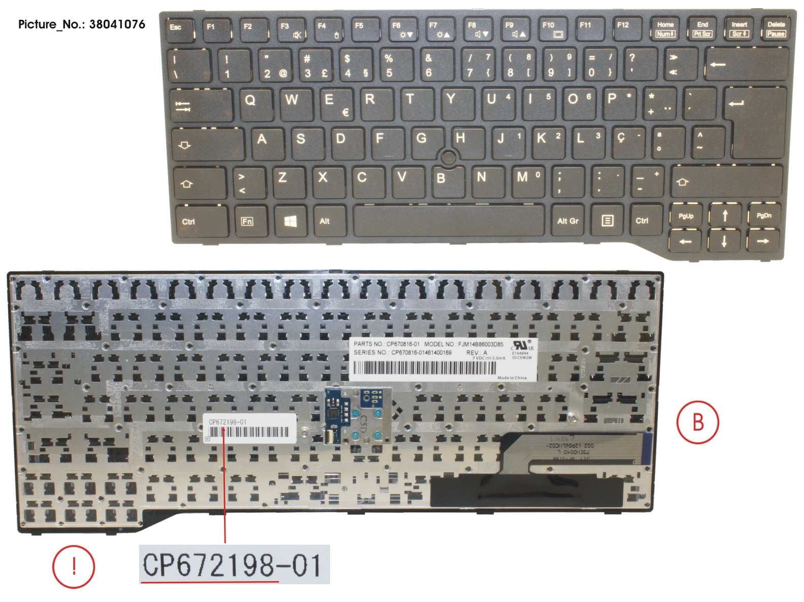 KEYBOARD BLACK W/ TS PORTUGAL