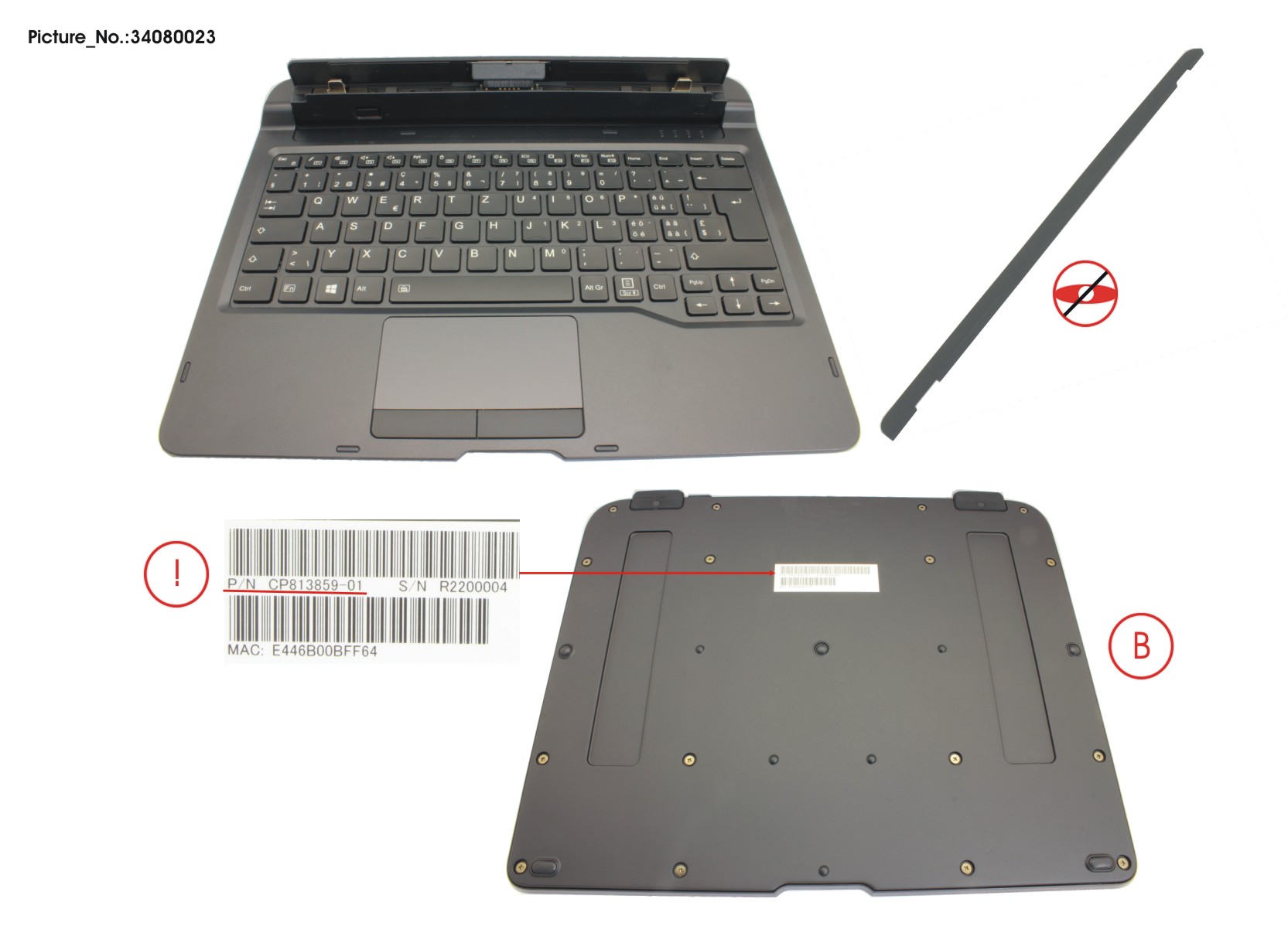 KEYBOARD DOCKING SWISS W/ BL, UKCA