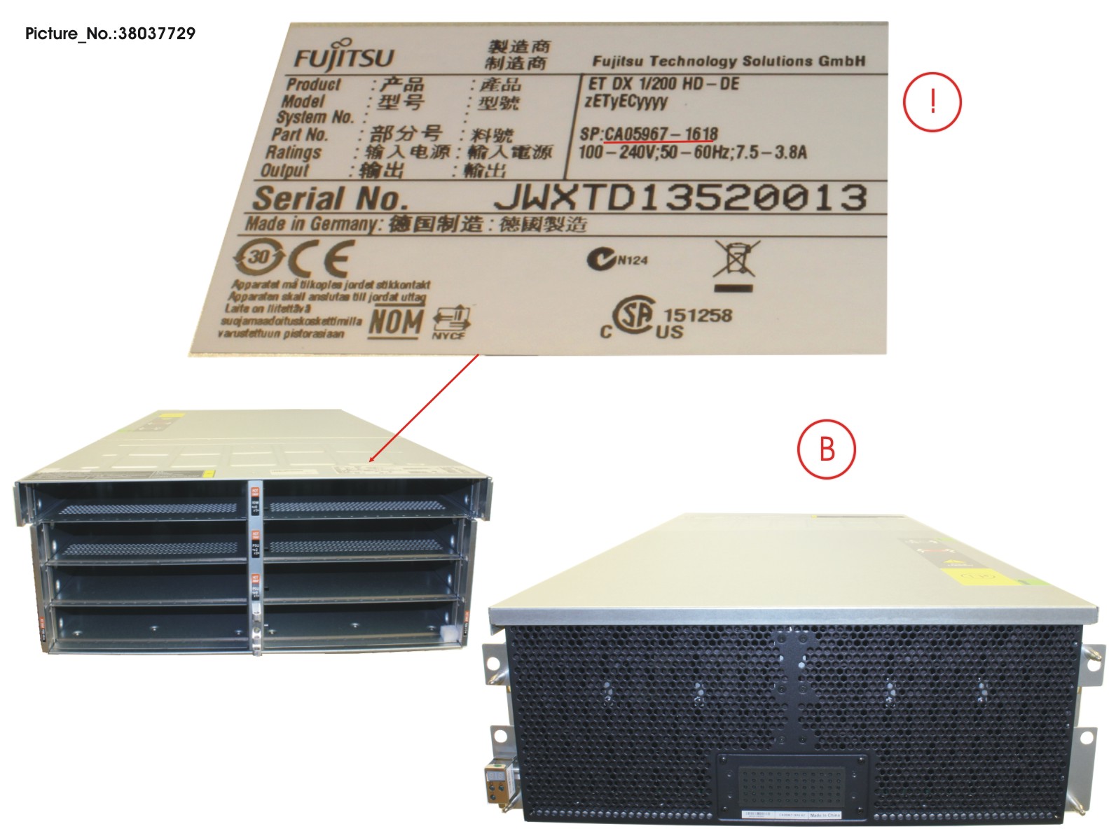 DX S3 HD-DE ENCL. 100/200  WO PSU/IOM 6G