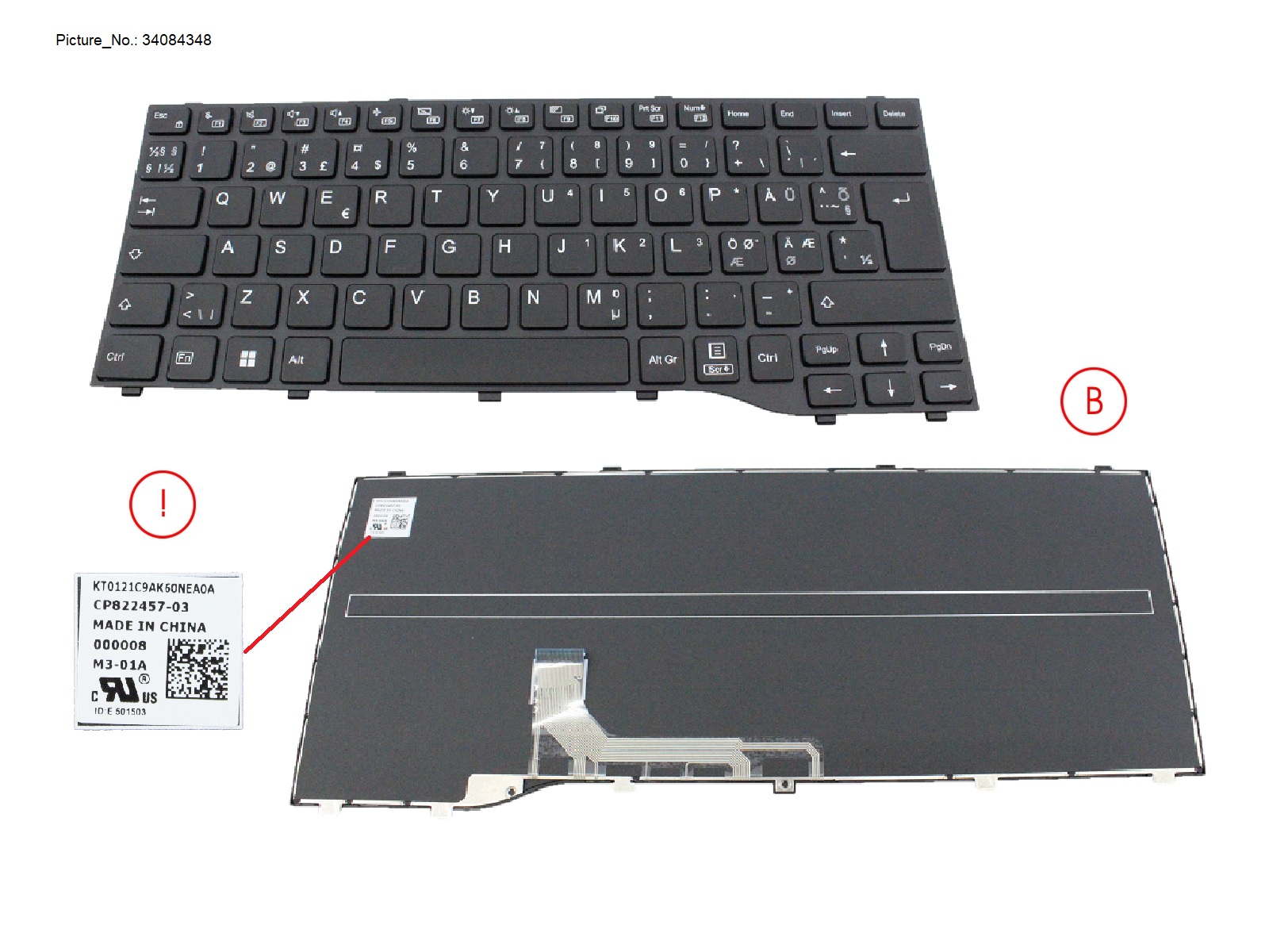 KEYBOARD BLACK NORMAL NORDIC (NEW_FN)