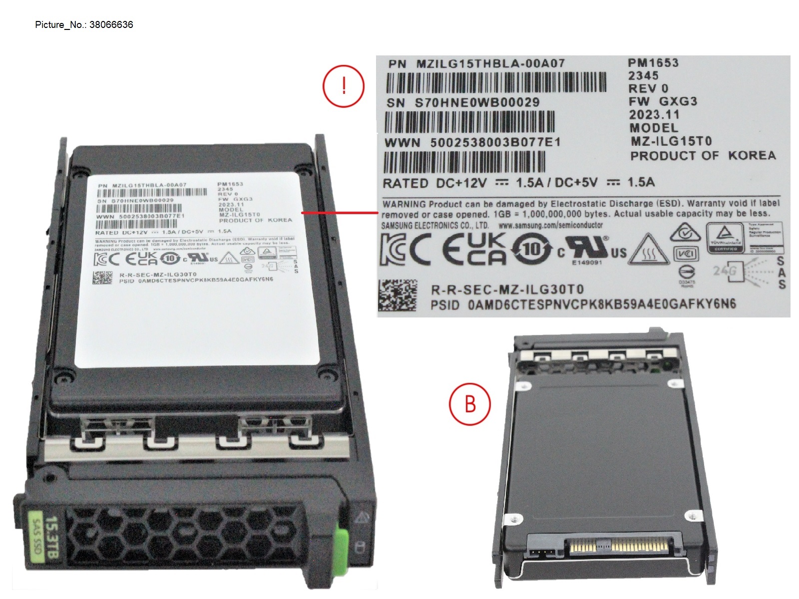 SSD SAS 24G RI 15.36TB SED IN SFF SLIM