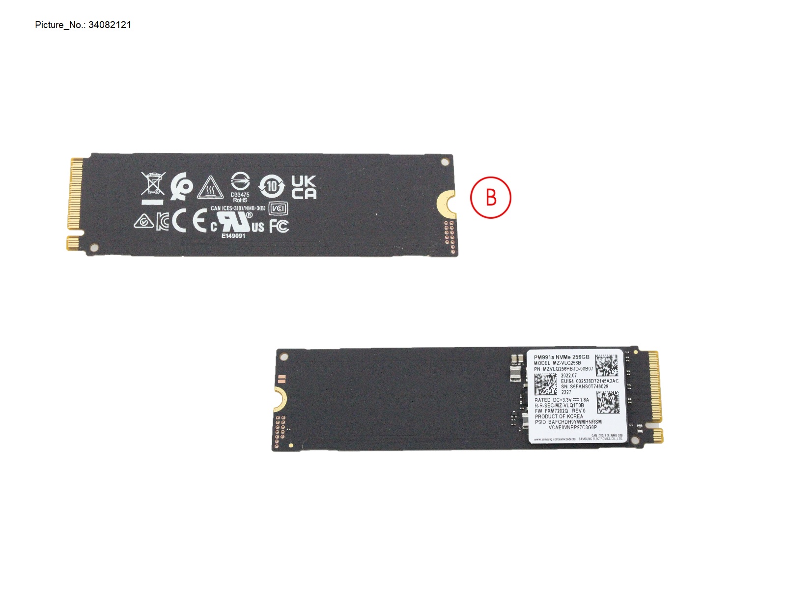 SSD PCIE M.2 PM991A 256GB G3 (SED)