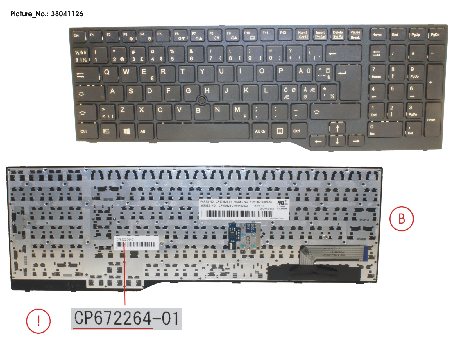 KEYBOARD 10KEY BLACK W/ TS NORDIC/EST