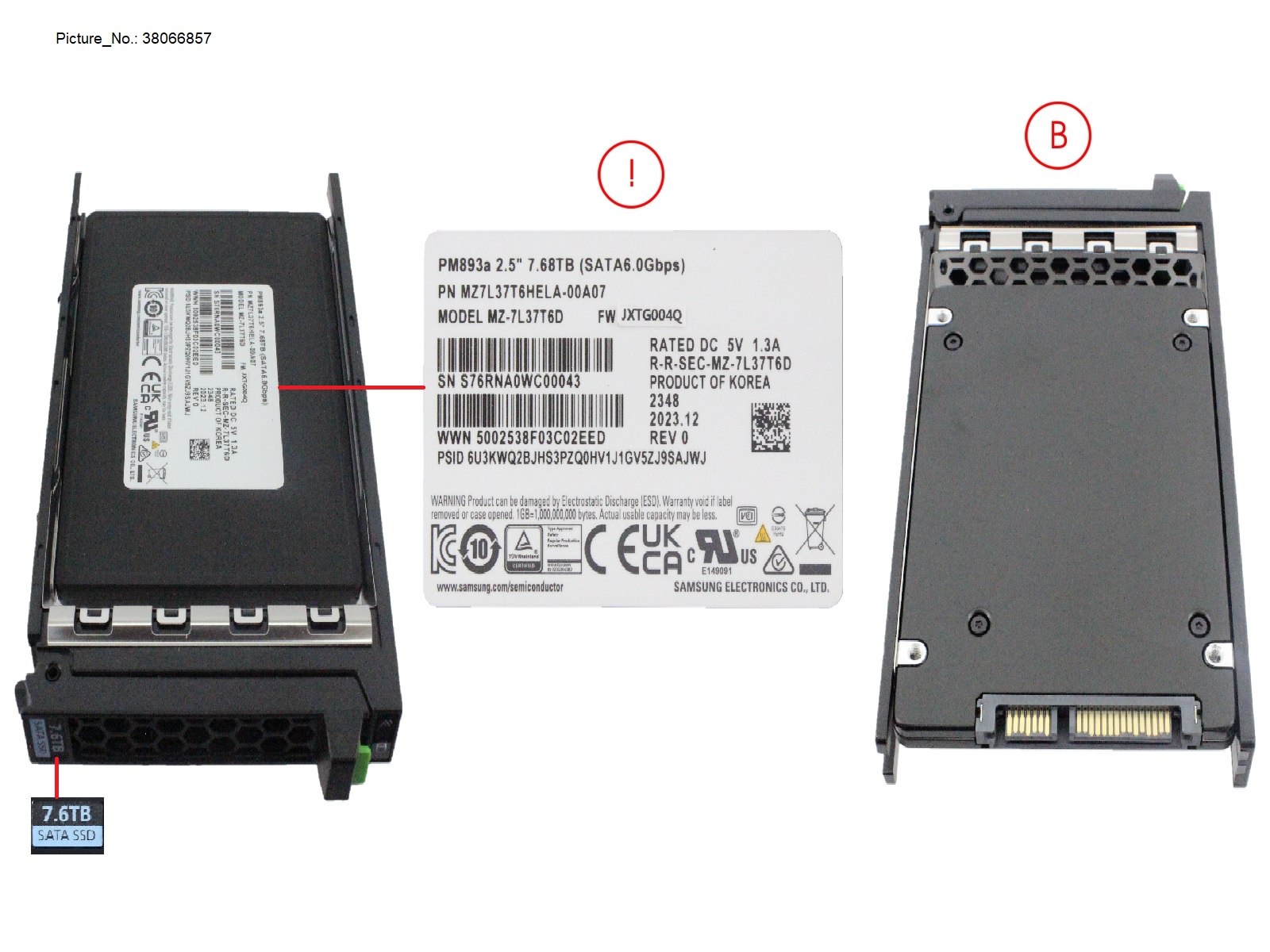 SSD SATA 6G RI 7.68TB SED IN SFF SLIM