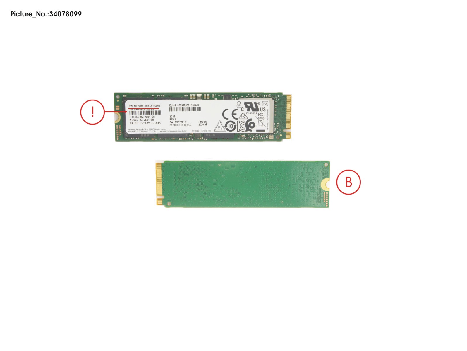 SSD PCIE M.2 2280 PM981A 1TB (SED)