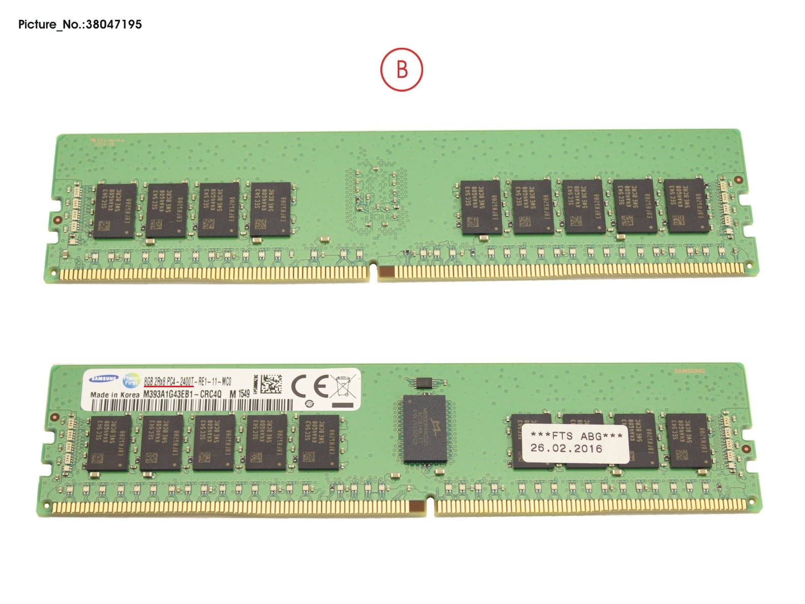 8GB (1X8GB) 2RX8 DDR4-2400 R ECC