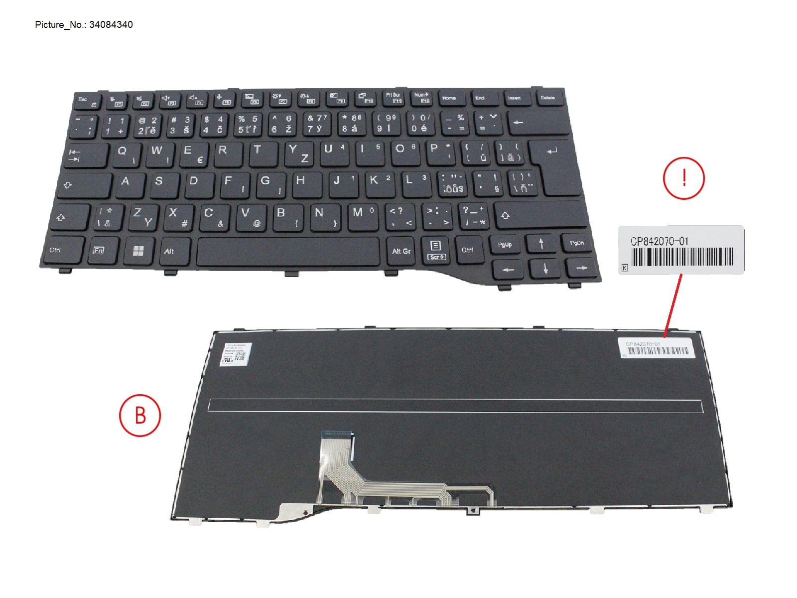 KEYBOARD BLACK NORMAL CZ/SLK/US (NEW_FN)