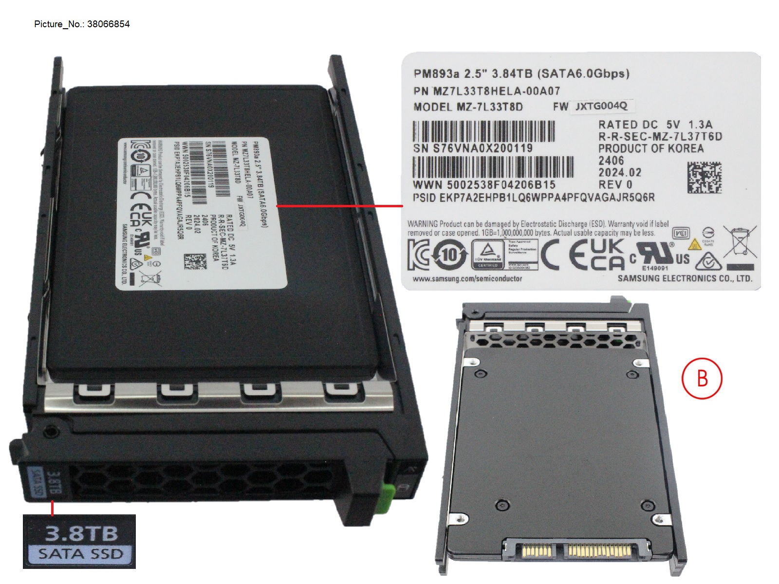 SSD SATA 6G RI 3.84TB SED IN SFF SLIM