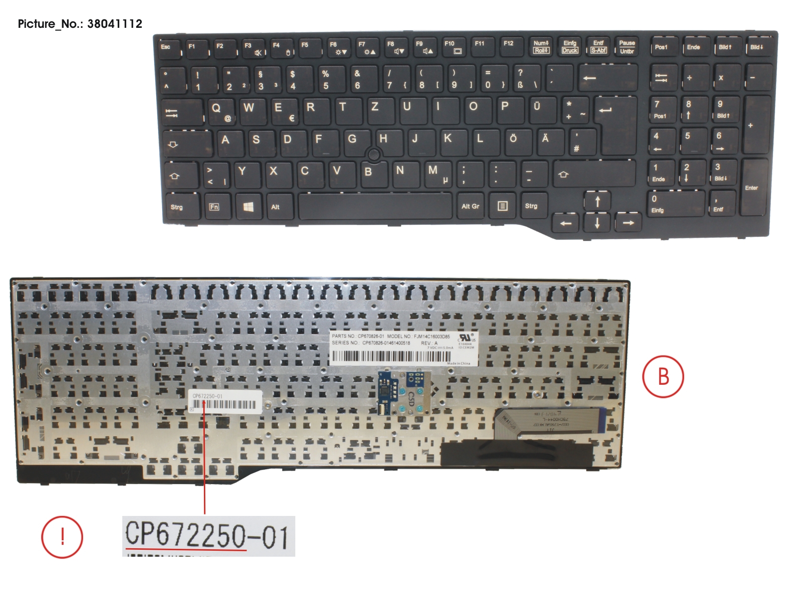 Fujitsu KEYBOARD 10KEY BLACK W TS GERMAN