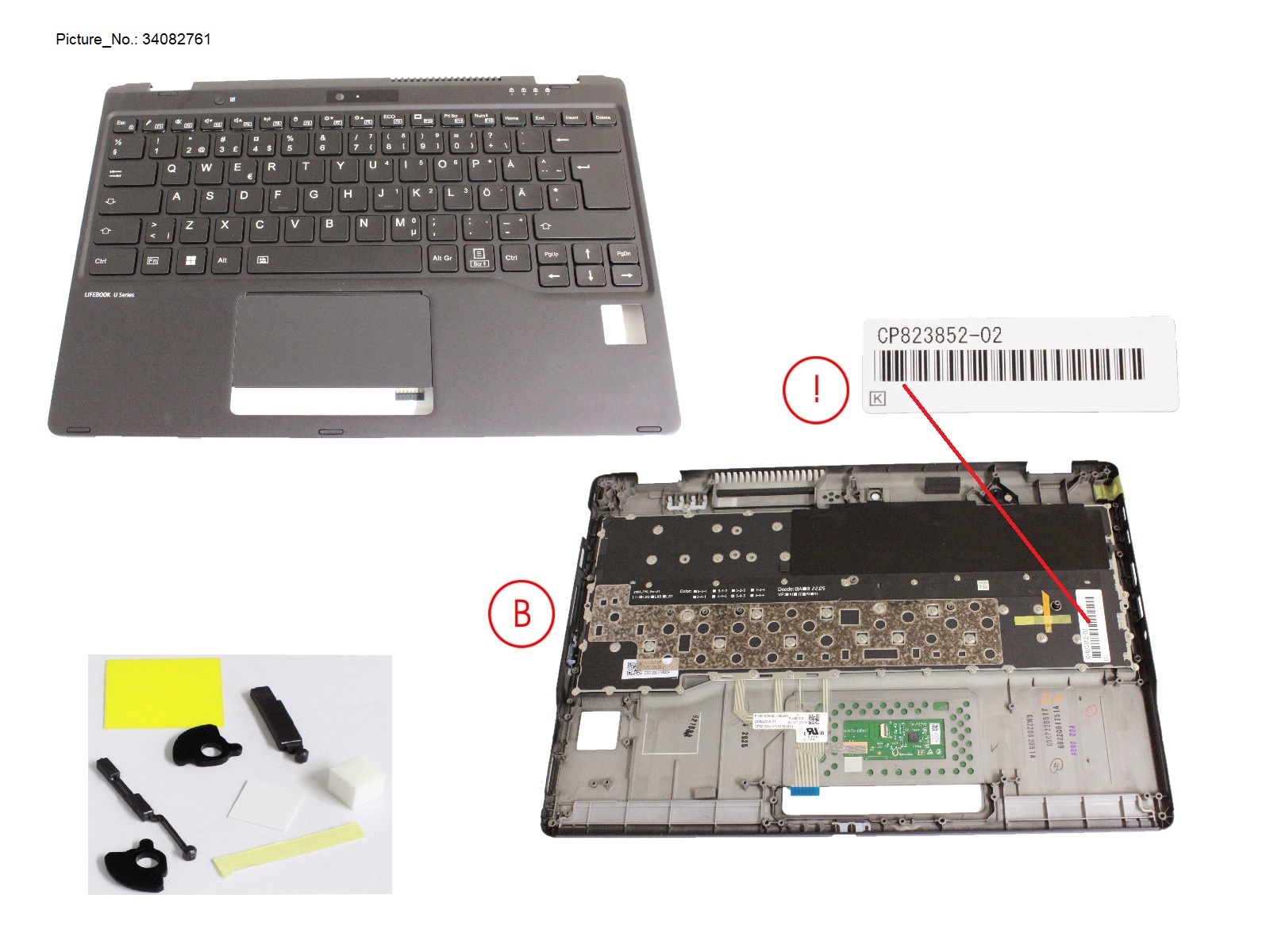 UPPER ASSY INCL. KEYB SWEDEN W/PV