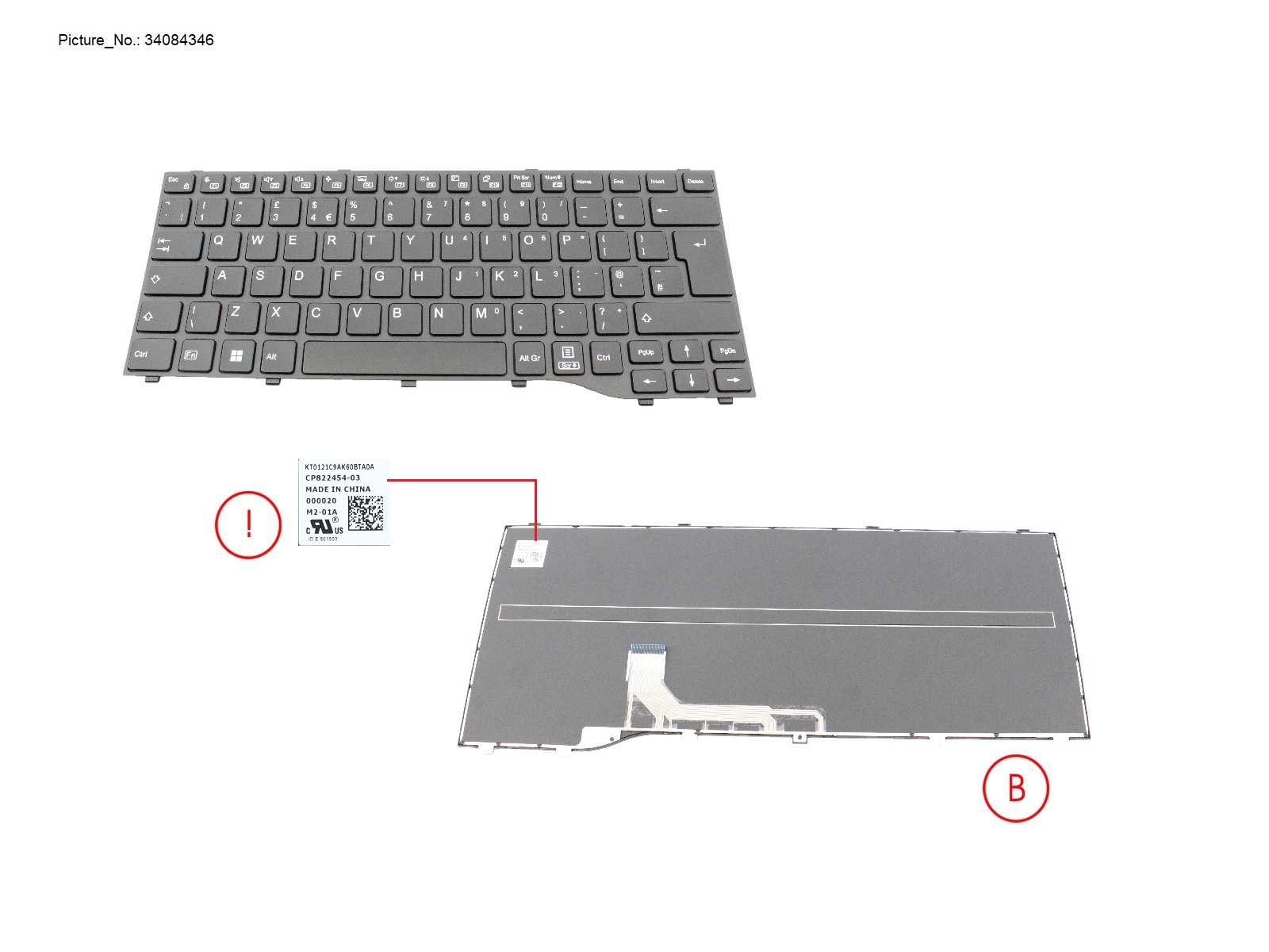 KEYBOARD BLACK NORMAL UK(NEW_FN)