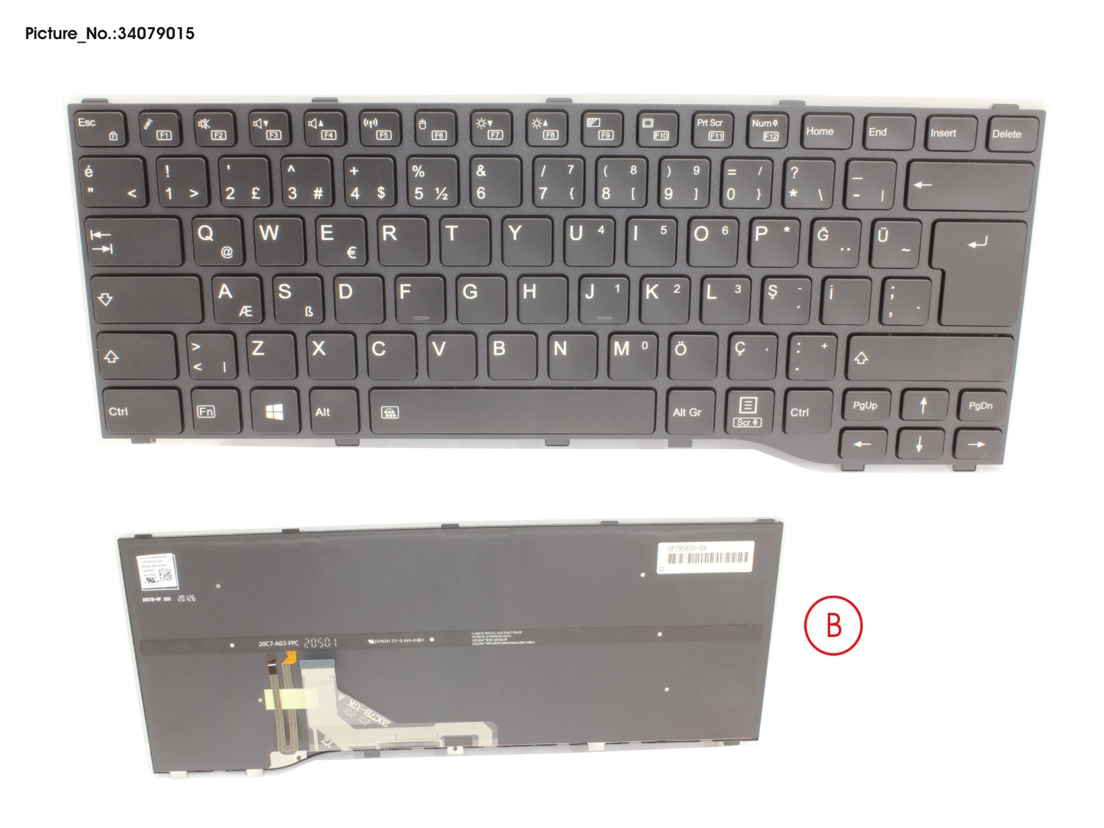 KEYBOARD BLACK W/ BL TURKEY