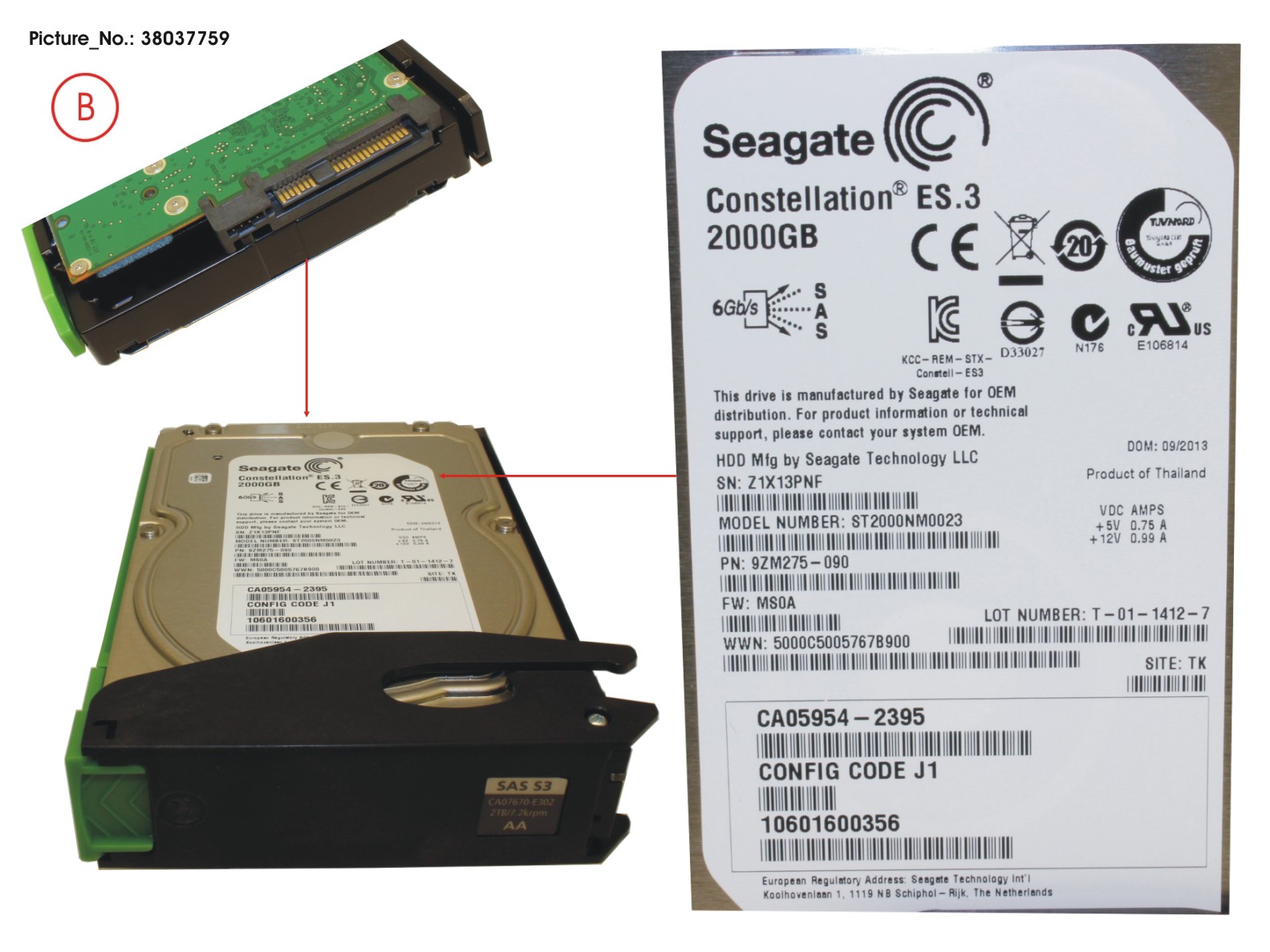 DX S3 HD-DE HD NLSAS 2TB 7.2KRPM 3.5 X1