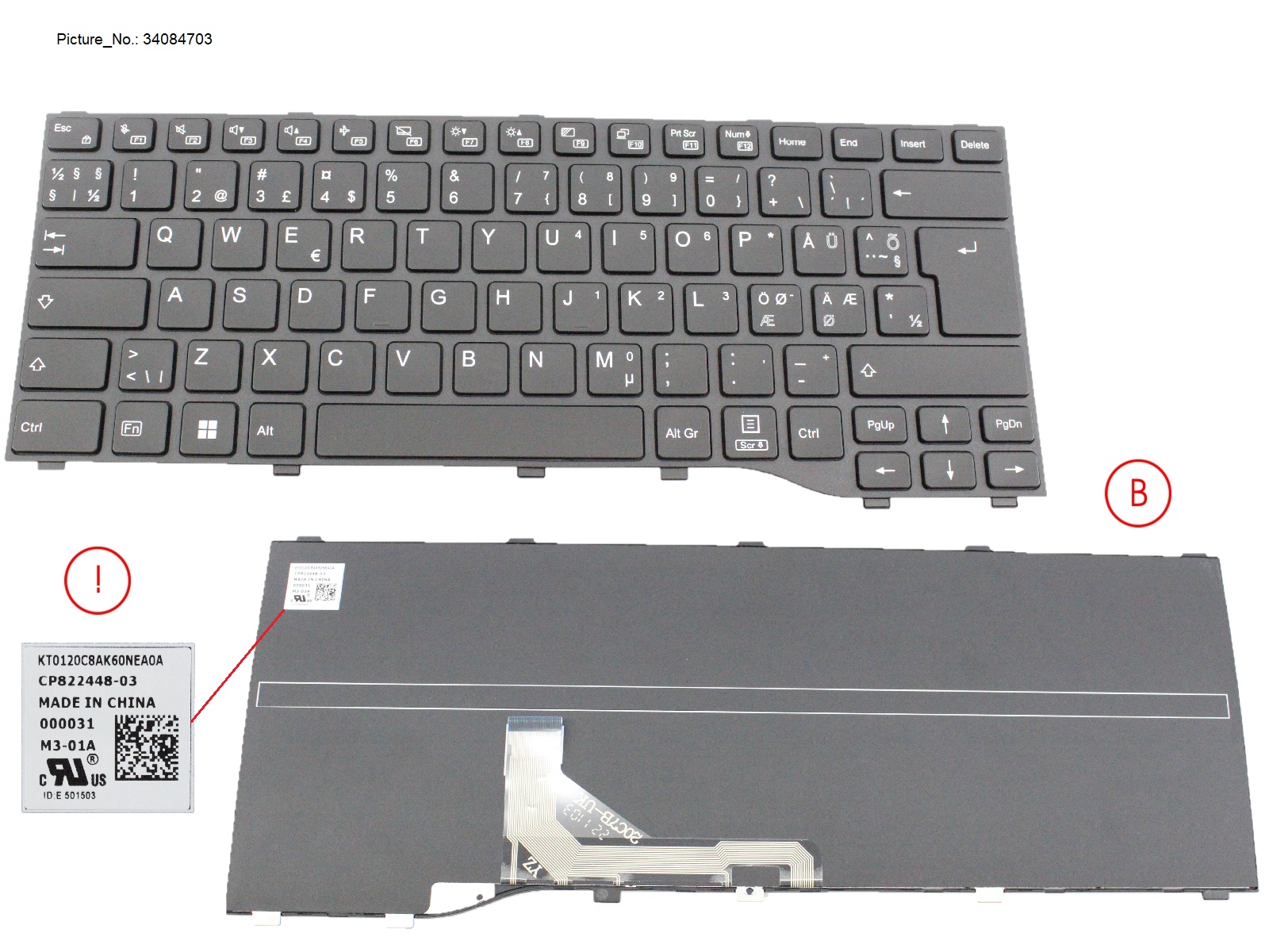 KEYBOARD BLACK NORDIC WIN11 (NEW_FN)